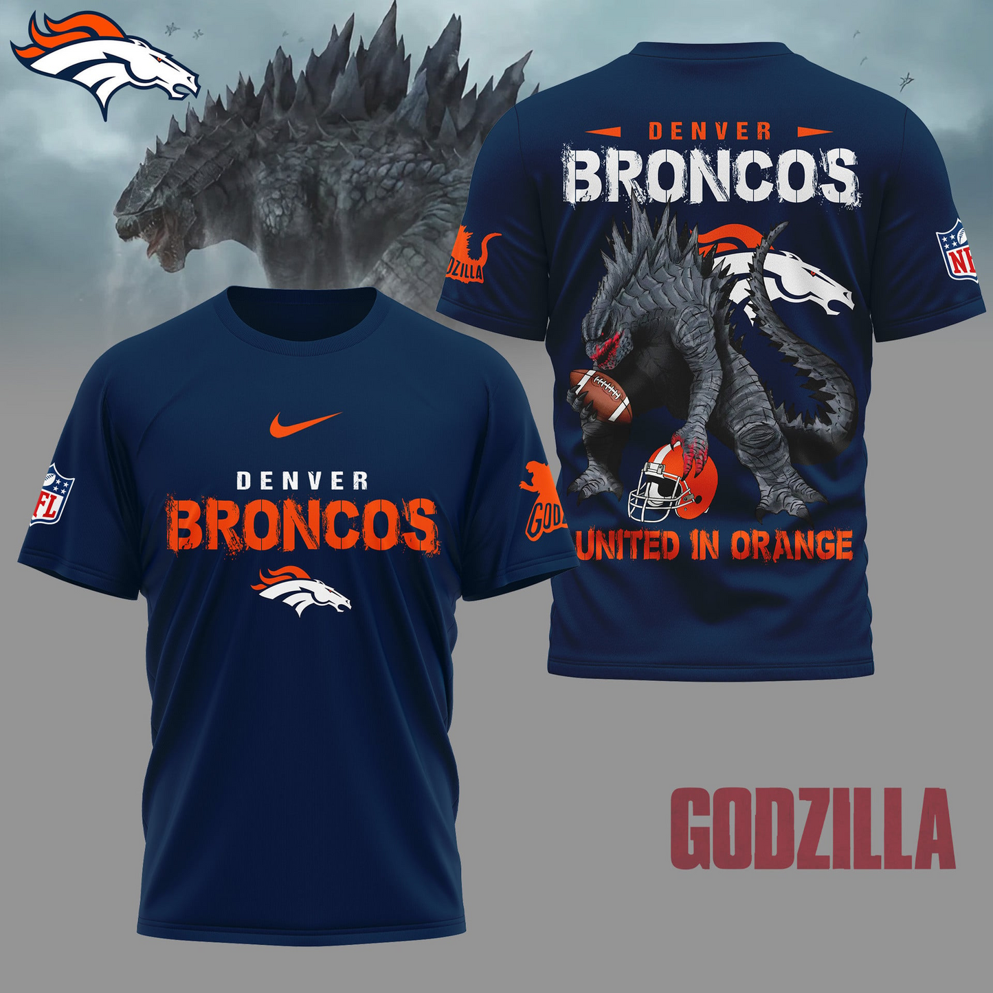 DB Premium NFL Godzilla Football Shirt DDT CTND