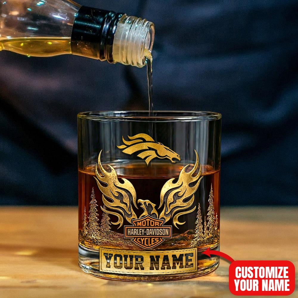 DB Premium NFL Motorcycle Personalized Whiskey Glass DDT NTL