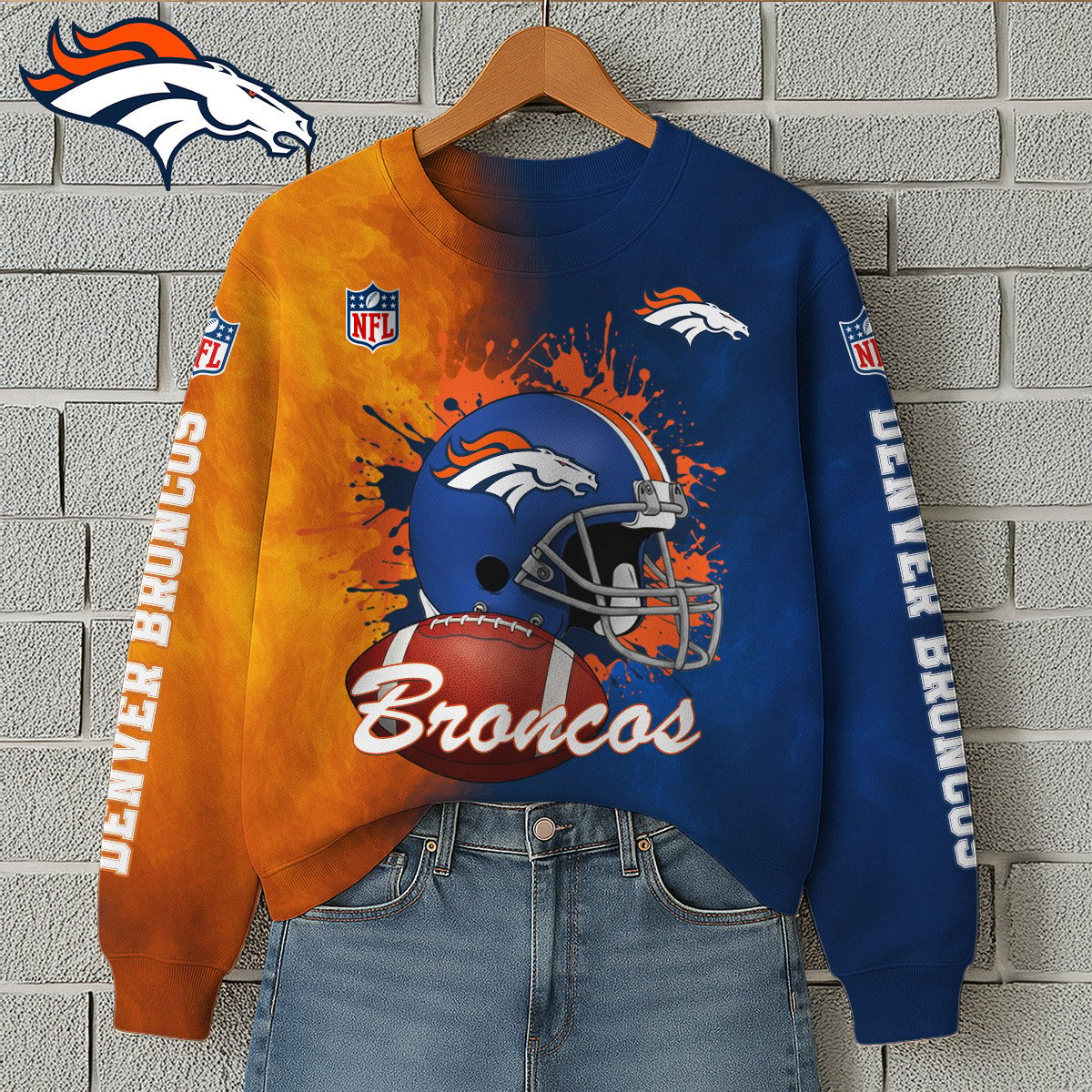 DB Premium NFL Printed Long Sleeve Casual Sweatshirt DDT NTL