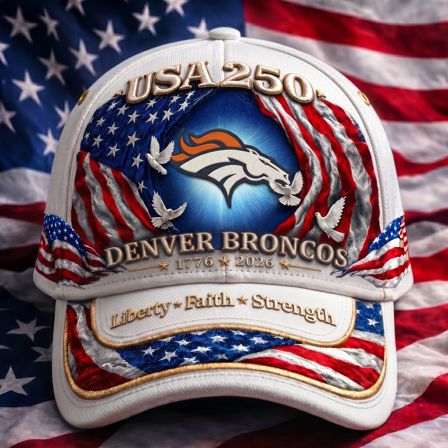 Premium NFL x DB 250 Years  Anniversary Of Freedom  Cap 220626