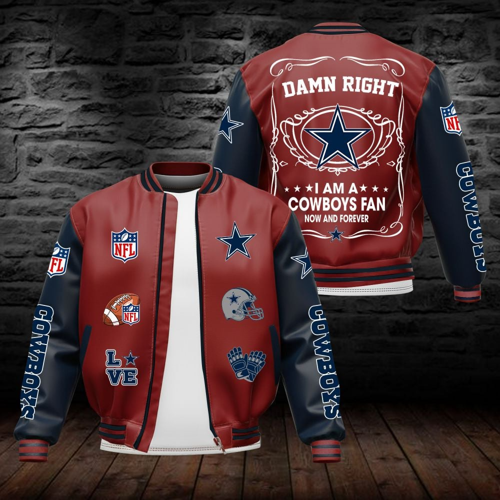 DC NFL Premium Leather Bomber Jacket DDT HLPHUONG