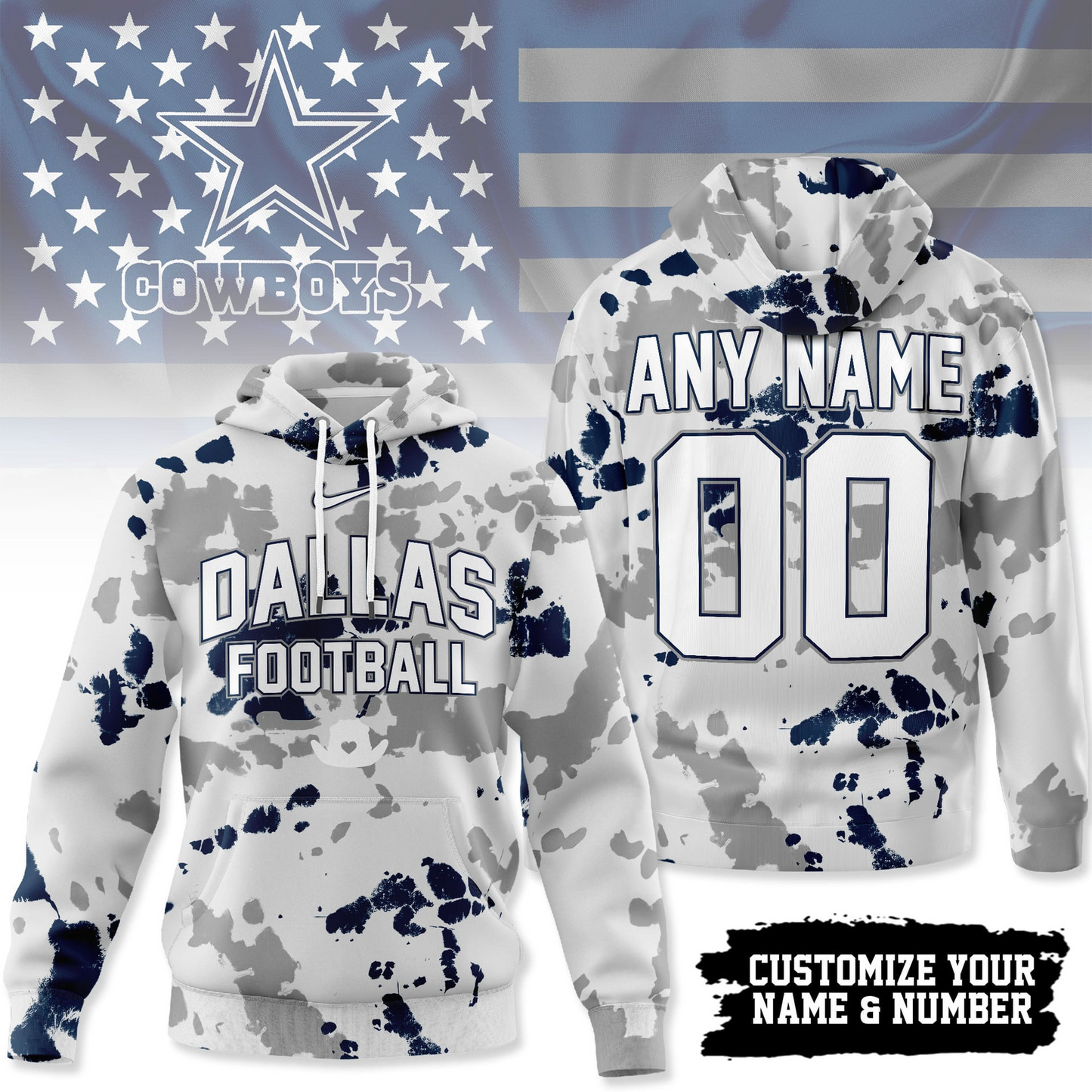 DC Premium NFL Gridiron Splash Personalized Hoodie DDT CTND
