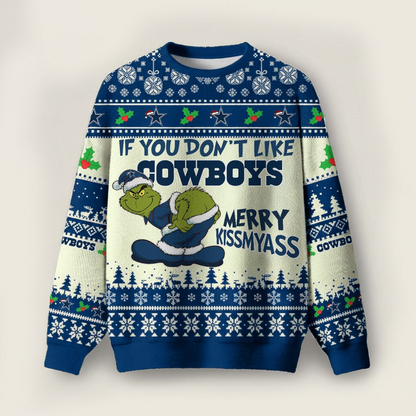 DC Premium NFL Merry Kissmyass Ugly Sweater DDT CTND