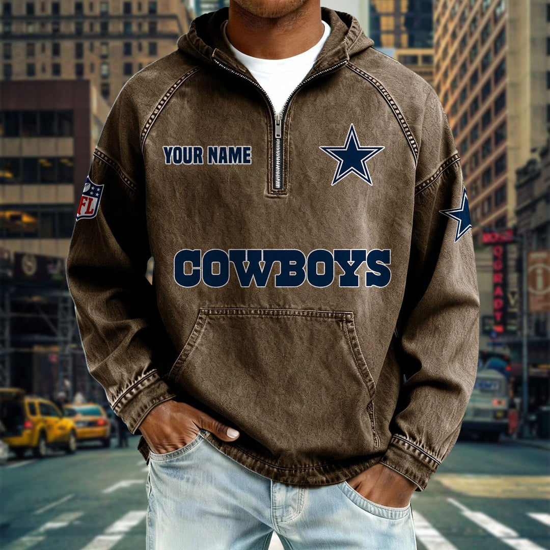 DC x NFL Denim Long - Sleeved Hooded Sweatshirt DDT NTL