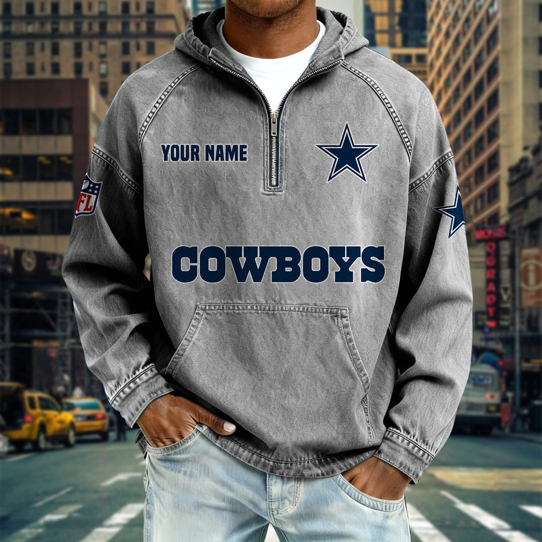 DC x NFL Denim Long - Sleeved Hooded Sweatshirt DDT NTL