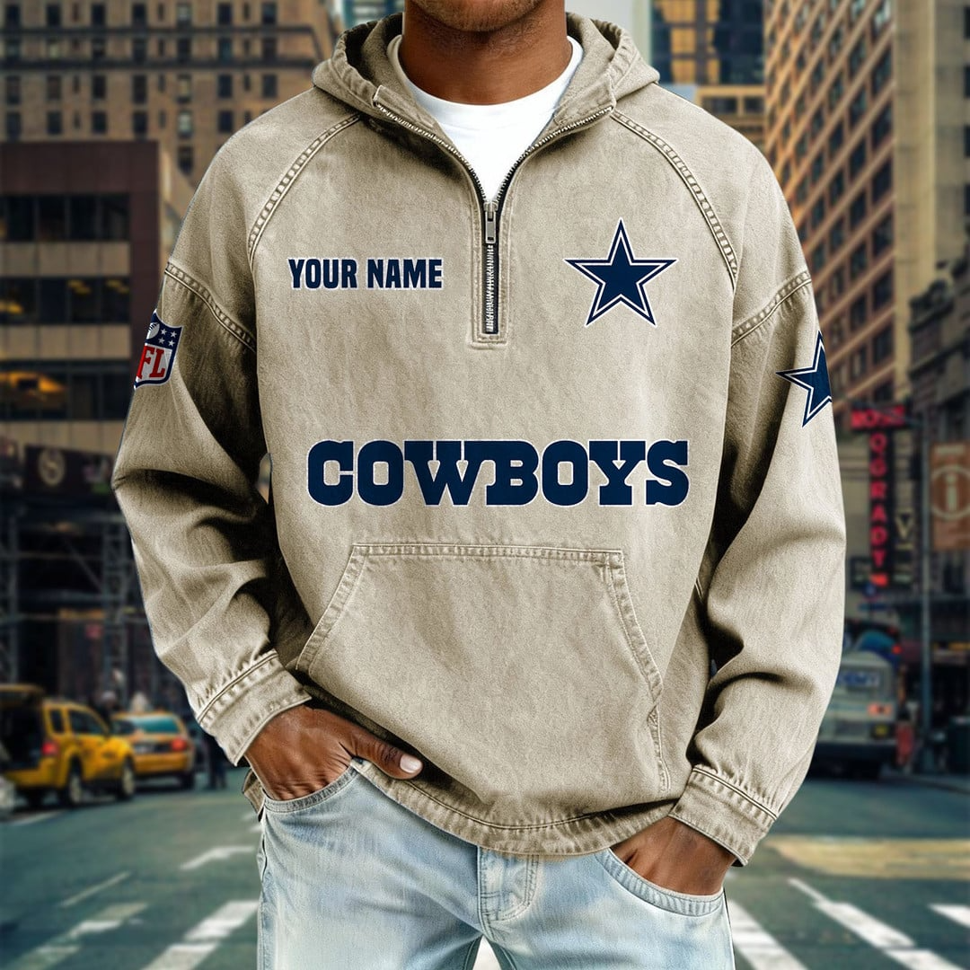 DC x NFL Denim Long - Sleeved Hooded Sweatshirt DDT NTL