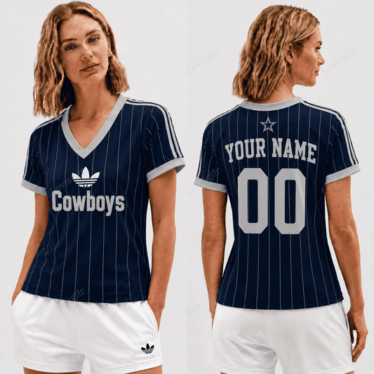 DC x NFL Premium Women V-neck Shirt Personalized Gift For Fan