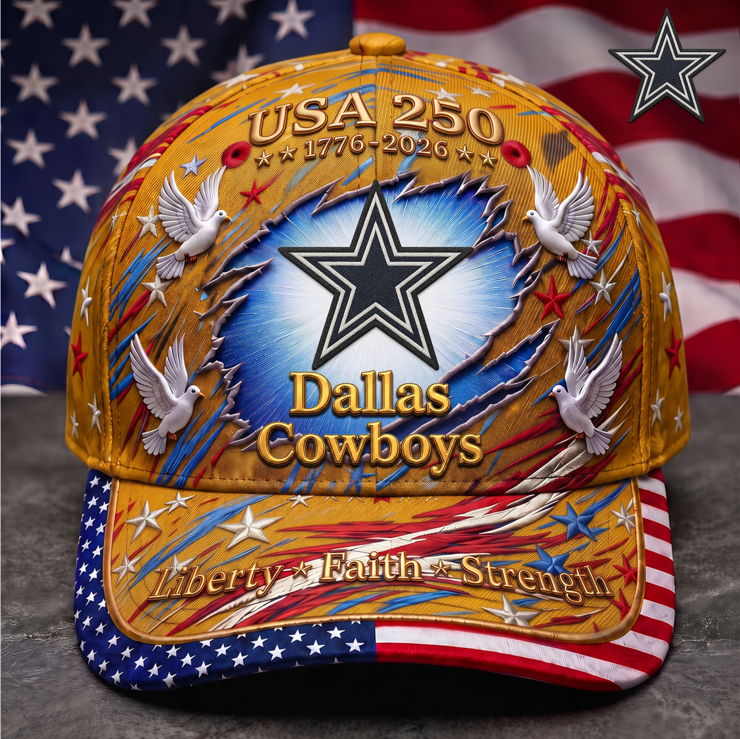 Premium NFL x DC 250 Years Anniversary Of Freedom Cap V4  260626