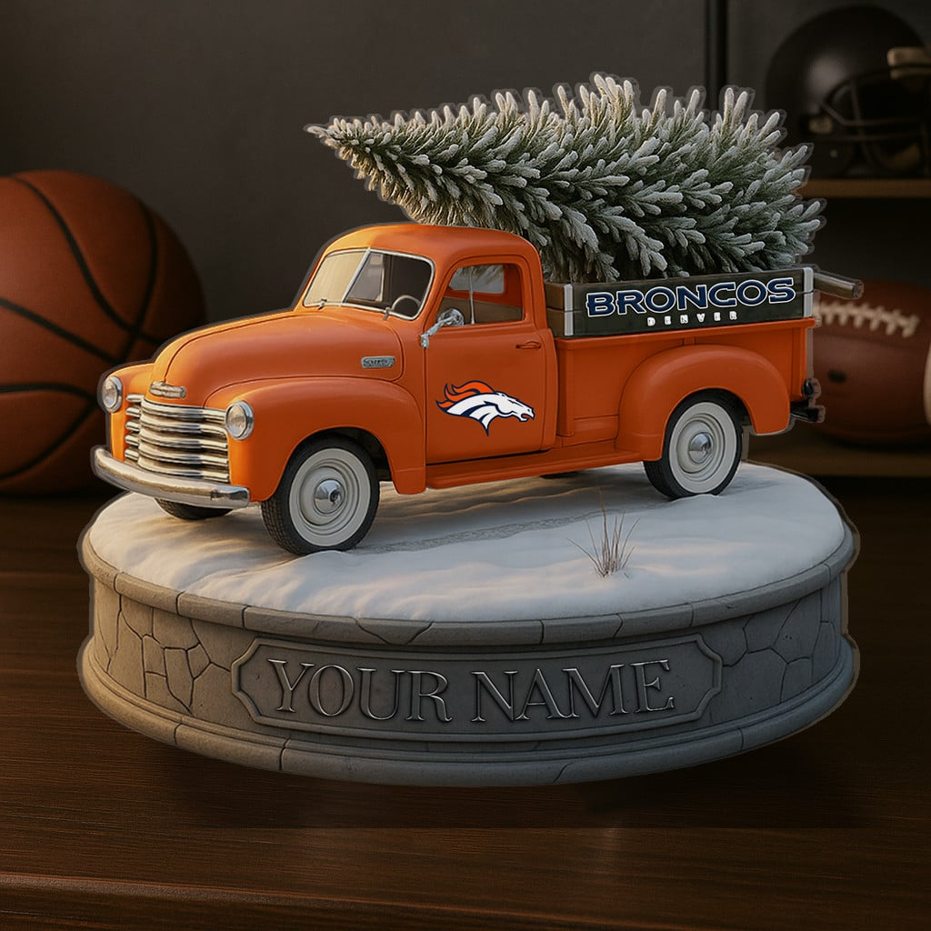 DEN Custom NFL Christmas Acrylic Block Plaque Decor DatND DVT