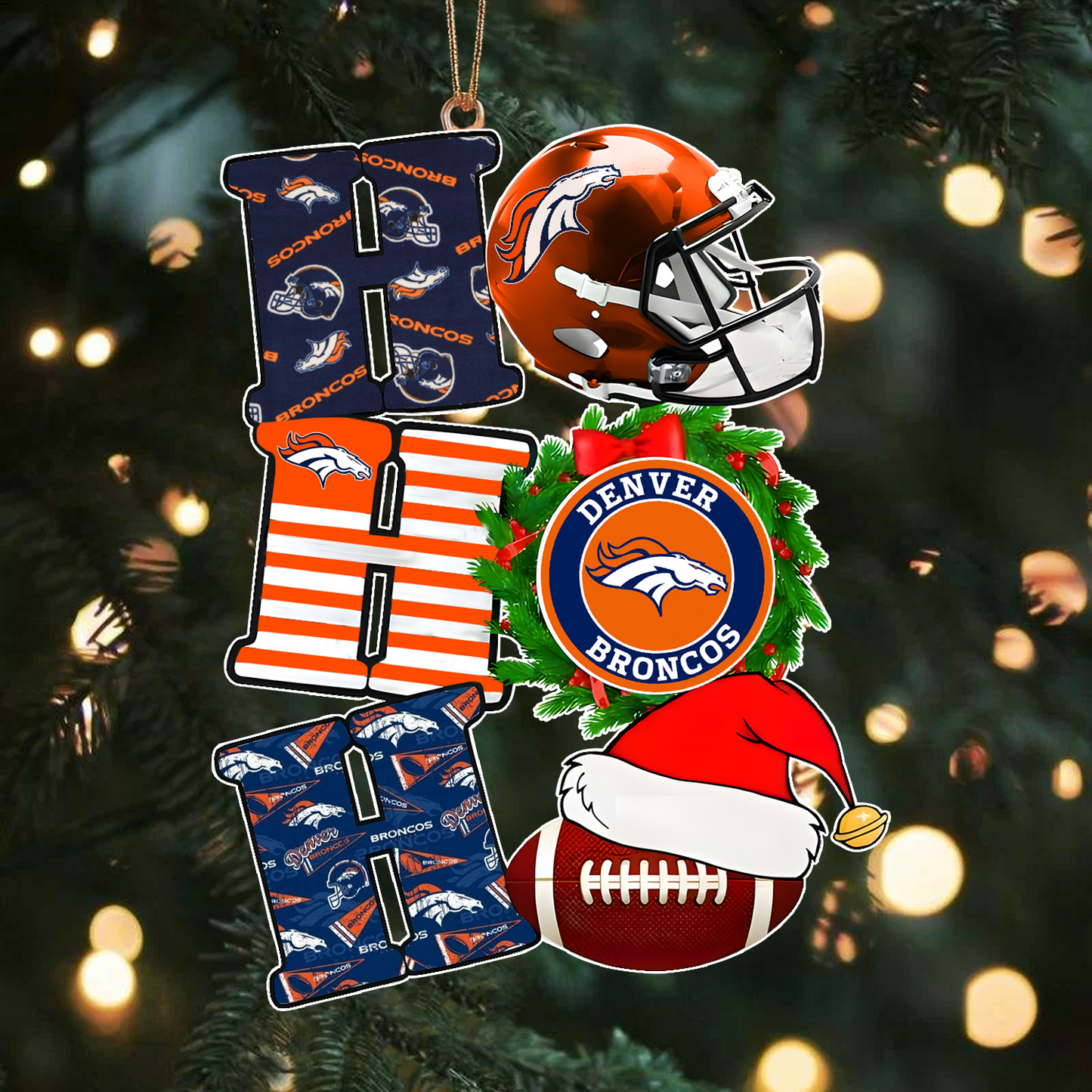 DEN x NFL Christmas Ho Ho Ho Ornament 0101 DatND ThuongNH