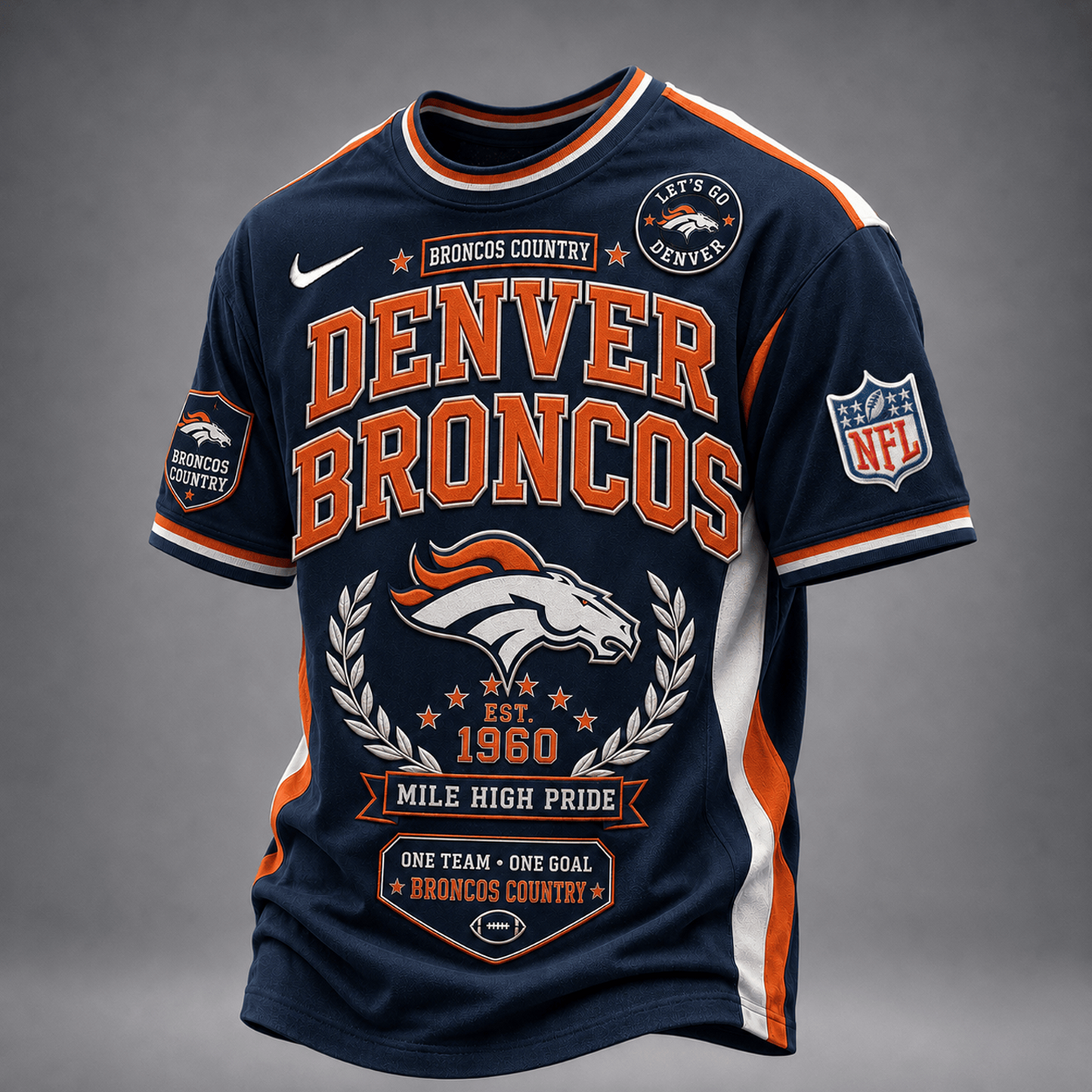 DEN x NFL Premium Classic Game Day Football T-Shirt