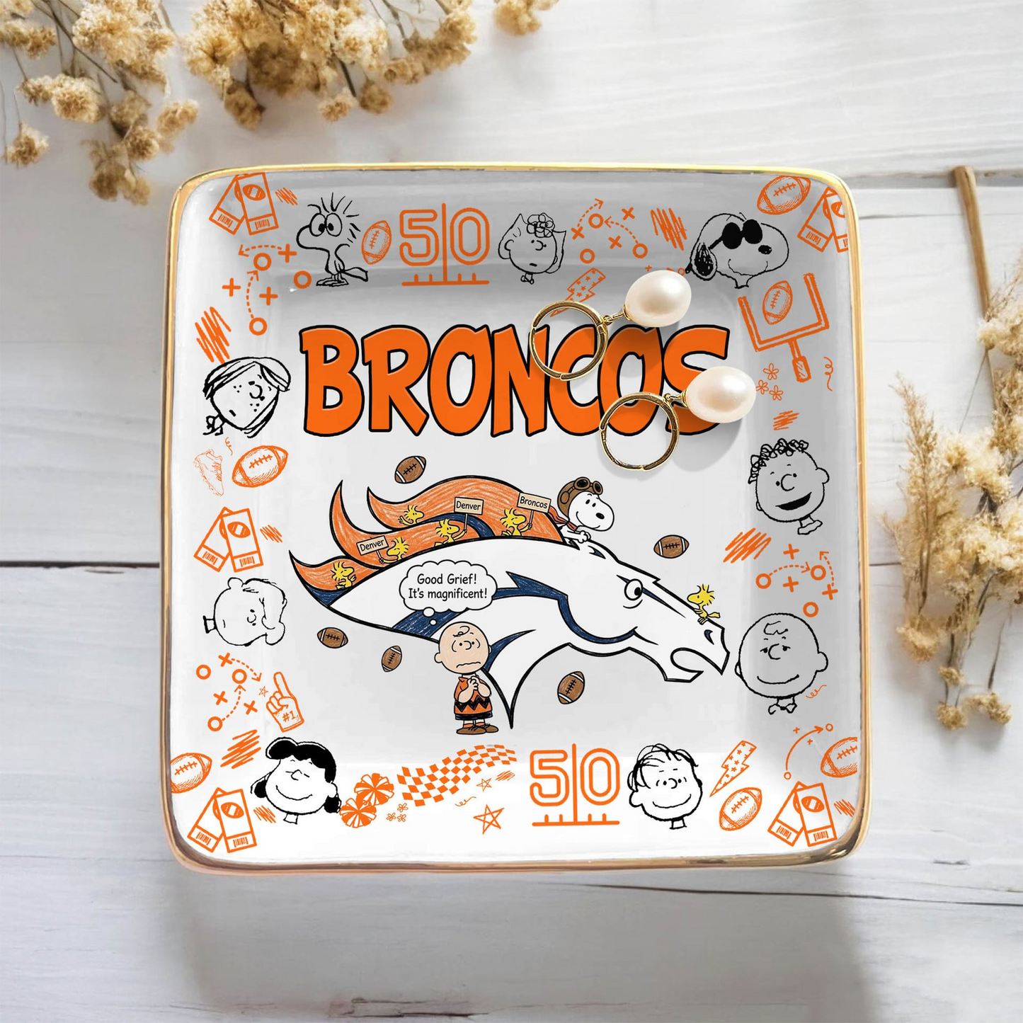 DEN x NFL Premium NFL Snoopy Jewelry Dish 0406 DatND DVT