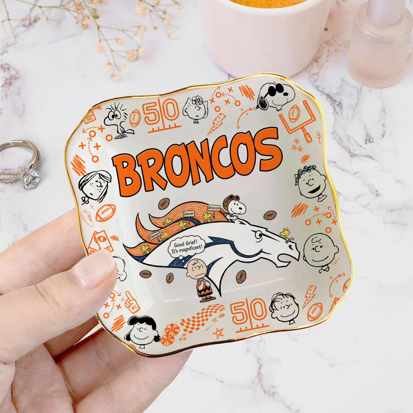 DEN x NFL Premium NFL Snoopy Jewelry Dish 0406 DatND DVT