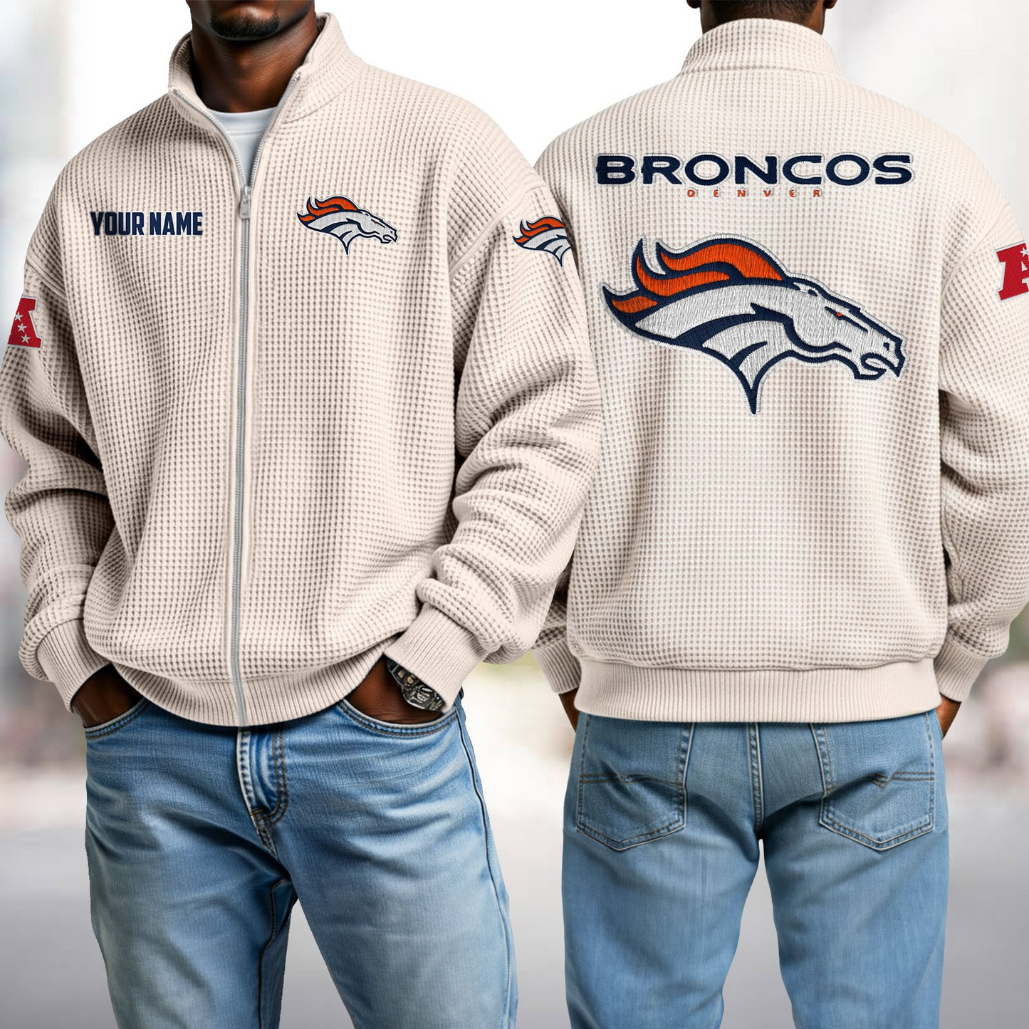 DEN x NFL Waffle Zip-Up Sweatshirt DatND DVT