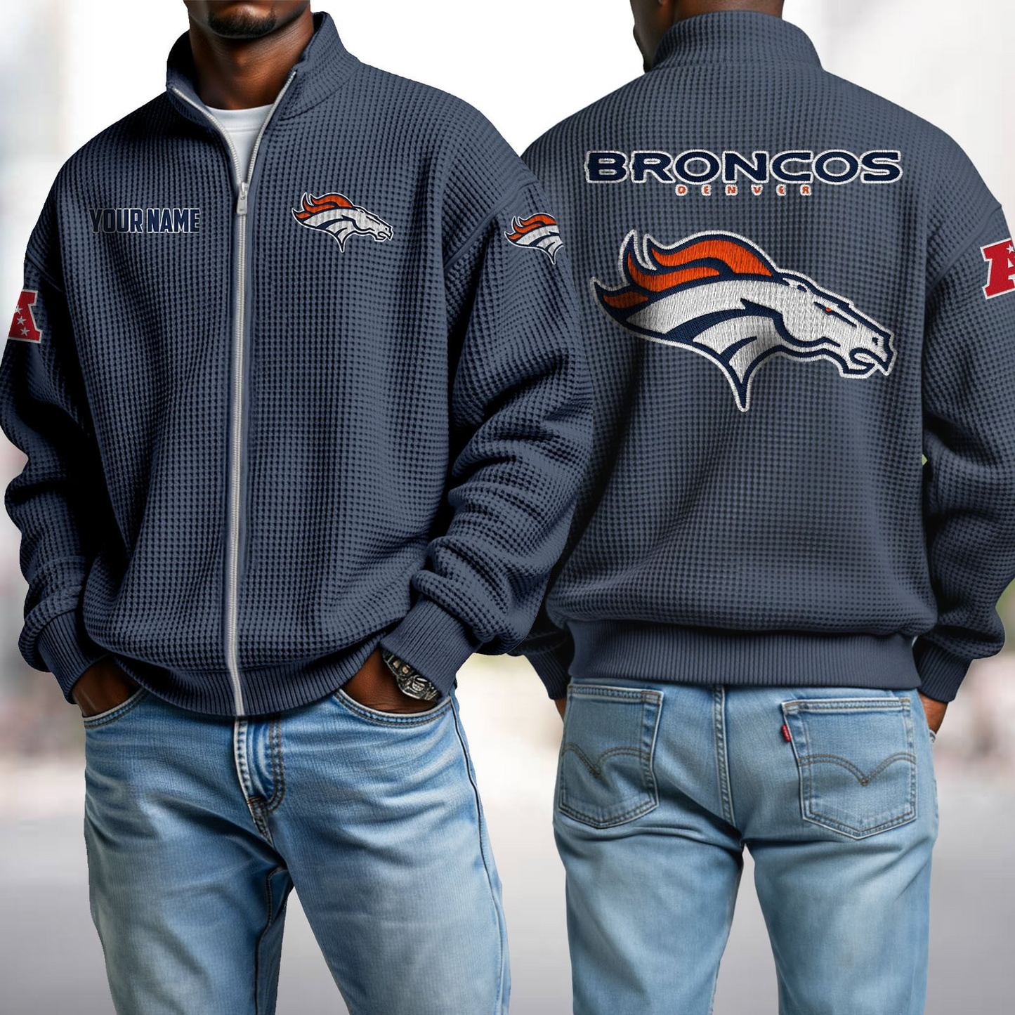 DEN x NFL Waffle Zip-Up Sweatshirt DatND DVT