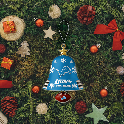 DET x NFL Christmas Bell Ornament Custom Any Name DatND DVT