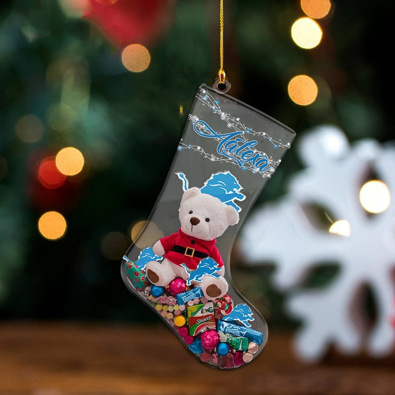 DET x NFL Christmas Personalized Acrylic Ornament DatND DVT
