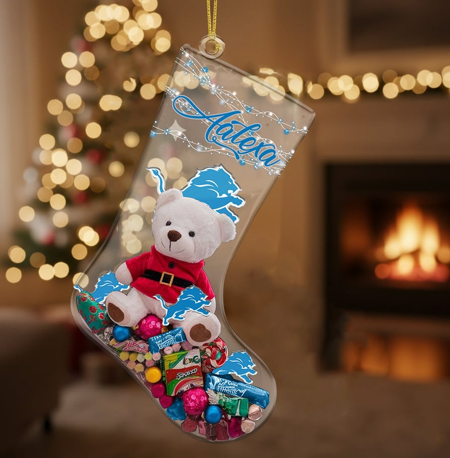 DET x NFL Christmas Personalized Acrylic Ornament DatND DVT