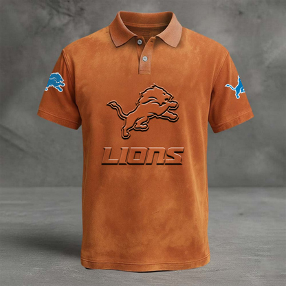 DET x NFL Embossed Polo Shirt DATND TANTD
