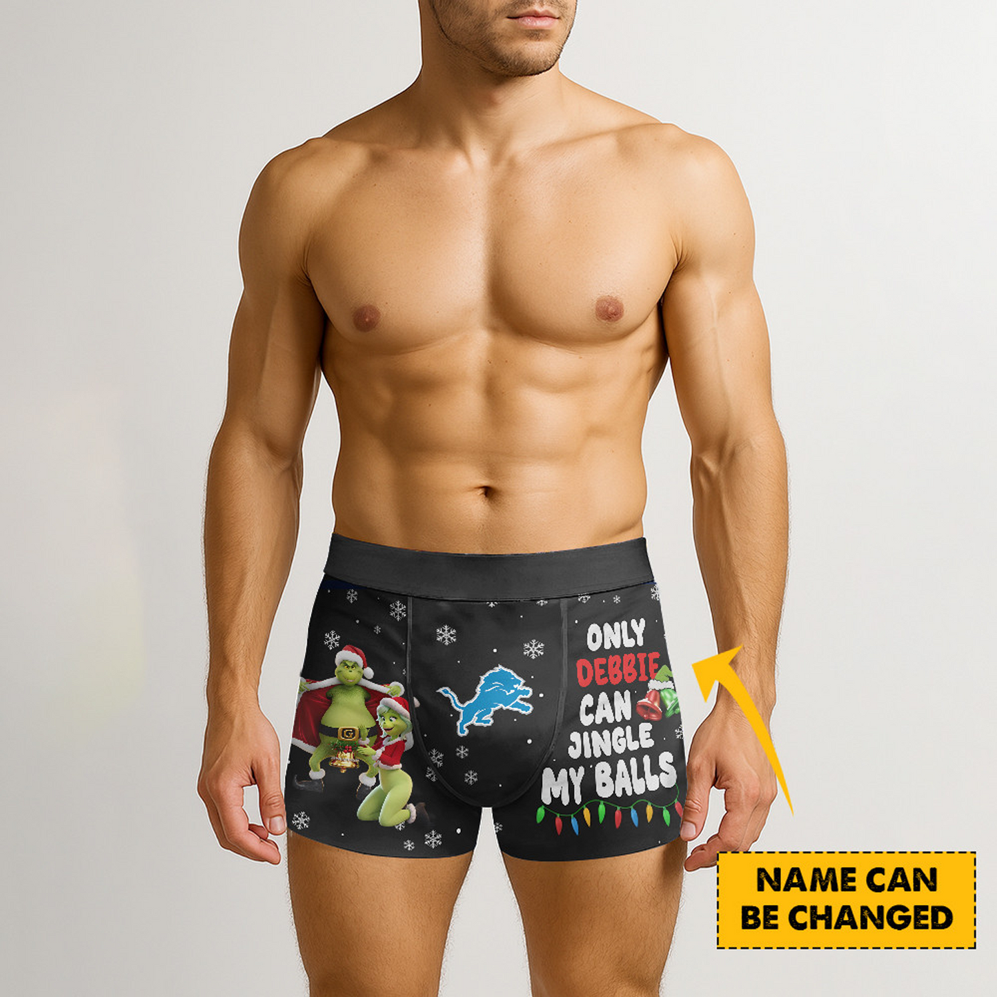 DET x NFL Funny Grinch Men Boxers Personalized Any Name DatND DVT