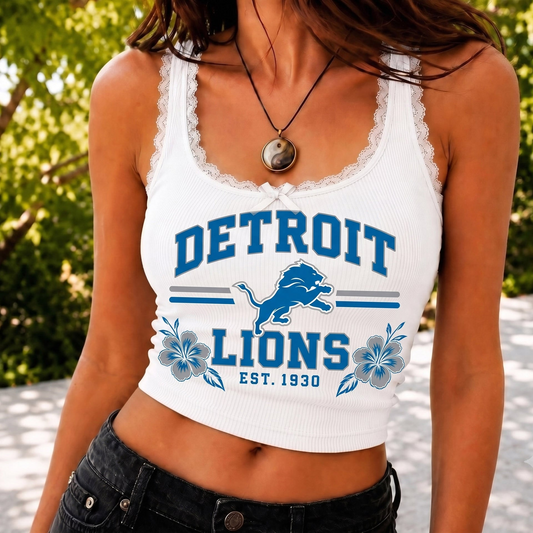 DET x NFL Game Day Lace Tank Top Shirt