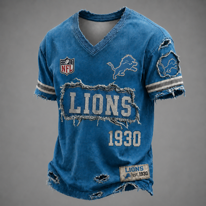 DET x NFL LUXURY V-Neck T-Shirt 3005 DatND DVT
