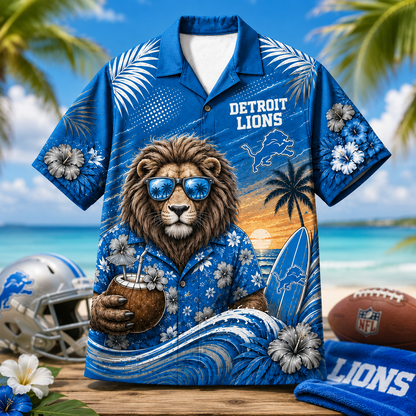 DET x NFL Premium Beach Vibes Hawaiian Shirt