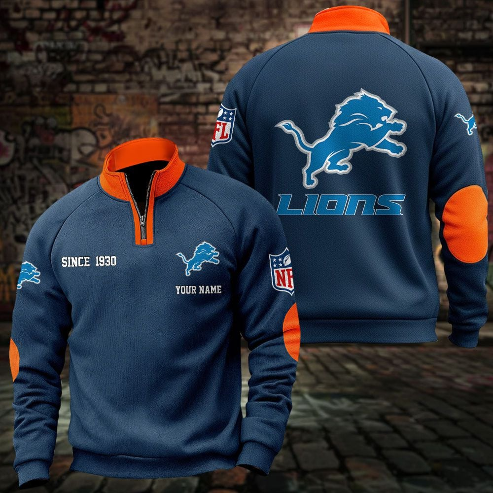 DET x NFL Sweatshirts Quarter Collared Sweatshirt Pullover DatND DVT