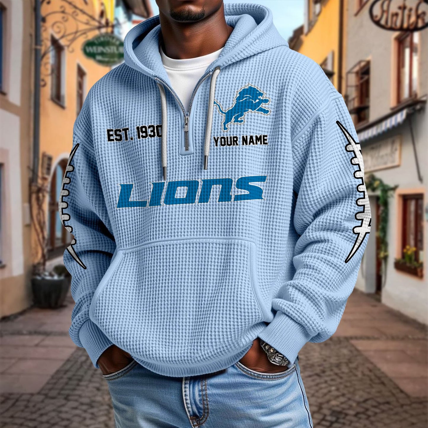 DET x NFL Waffle Hoodie DatND DVT