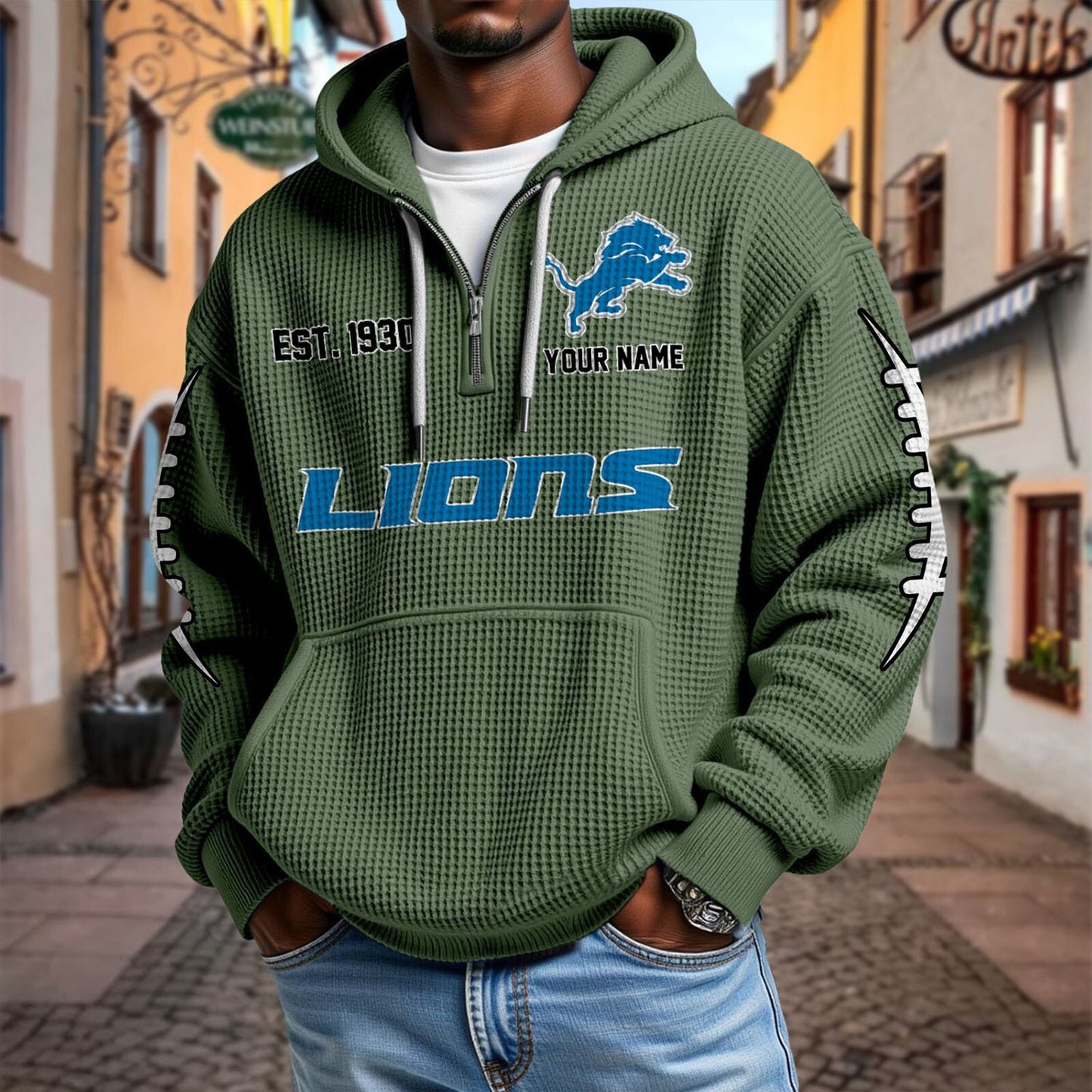 DET x NFL Waffle Hoodie DatND DVT