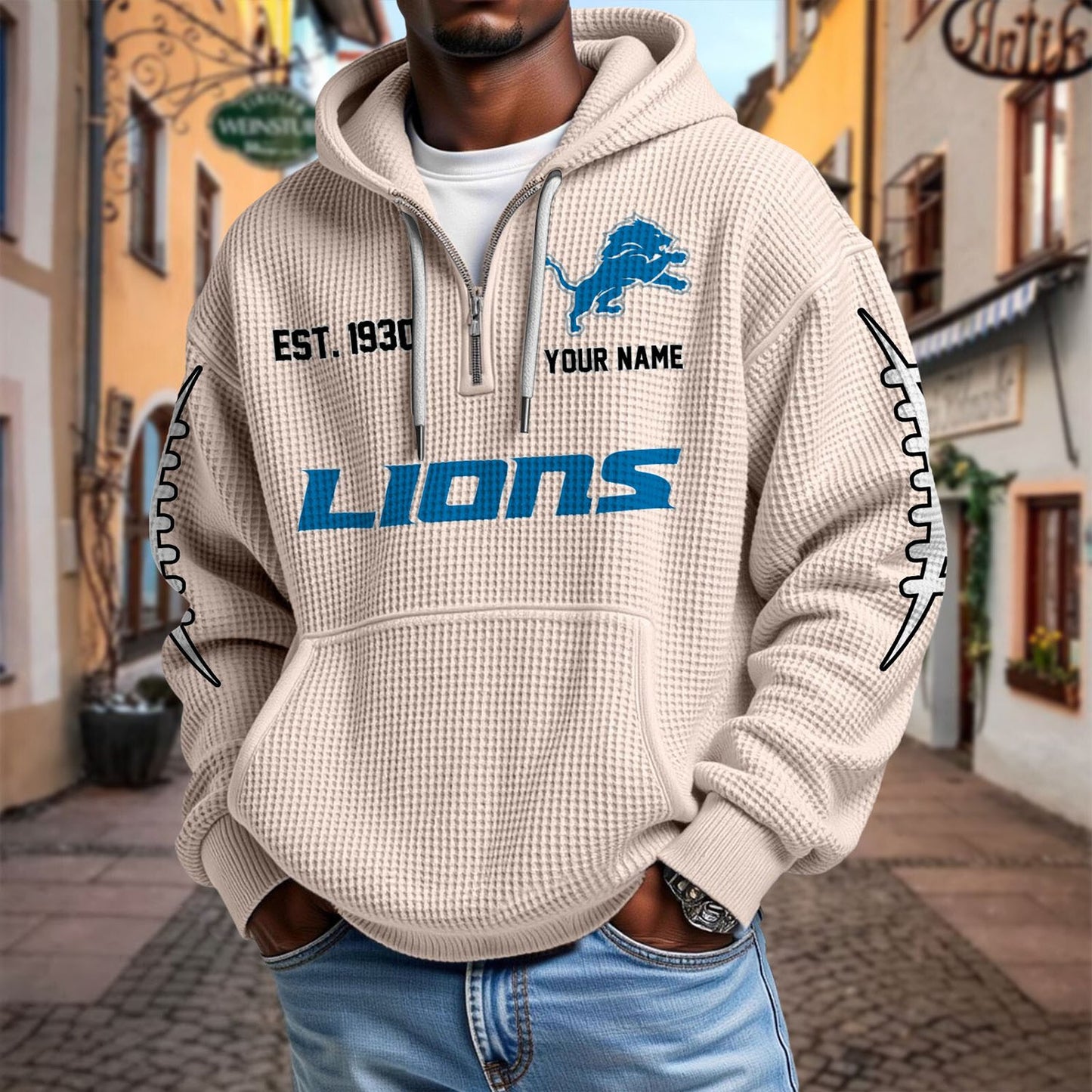 DET x NFL Waffle Hoodie DatND DVT
