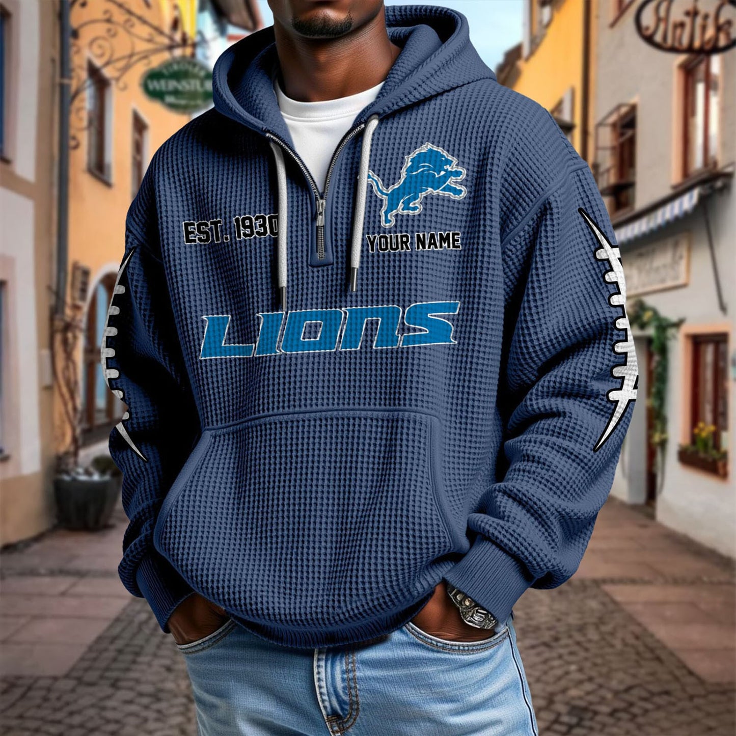 DET x NFL Waffle Hoodie DatND DVT