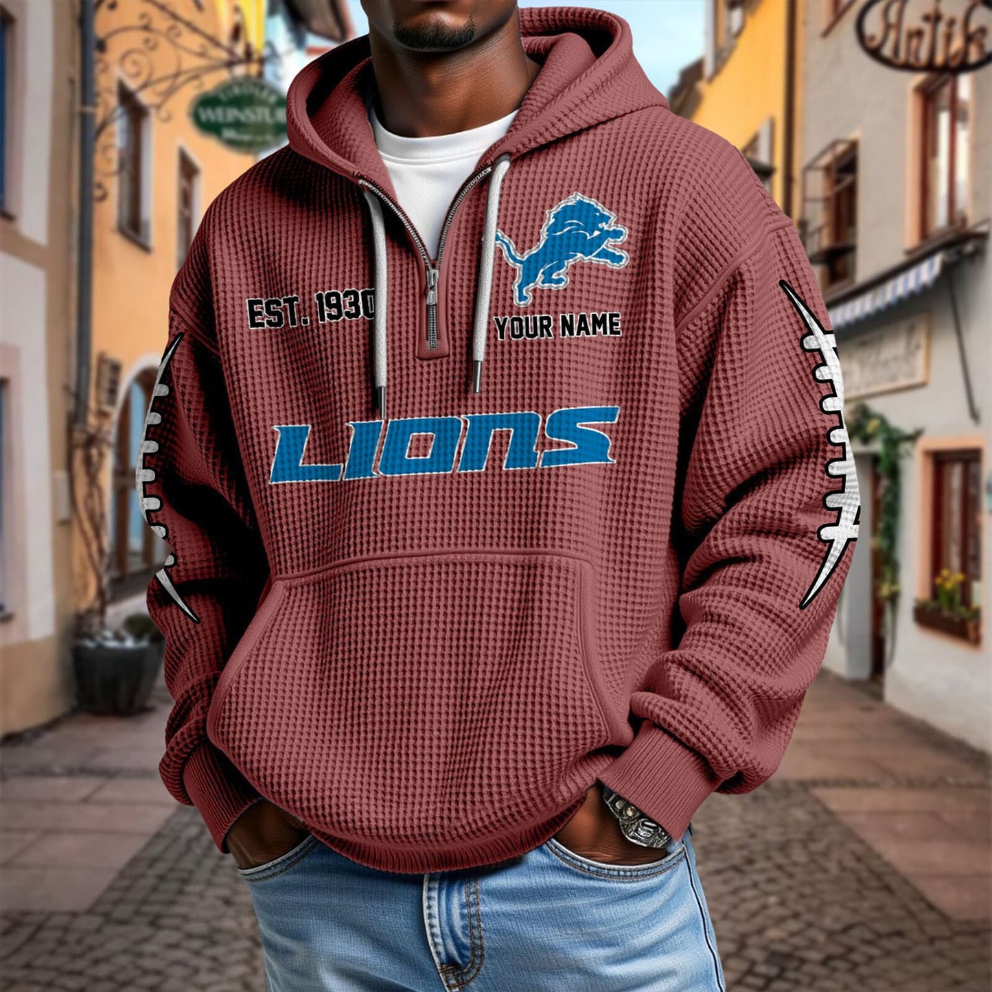 DET x NFL Waffle Hoodie DatND DVT