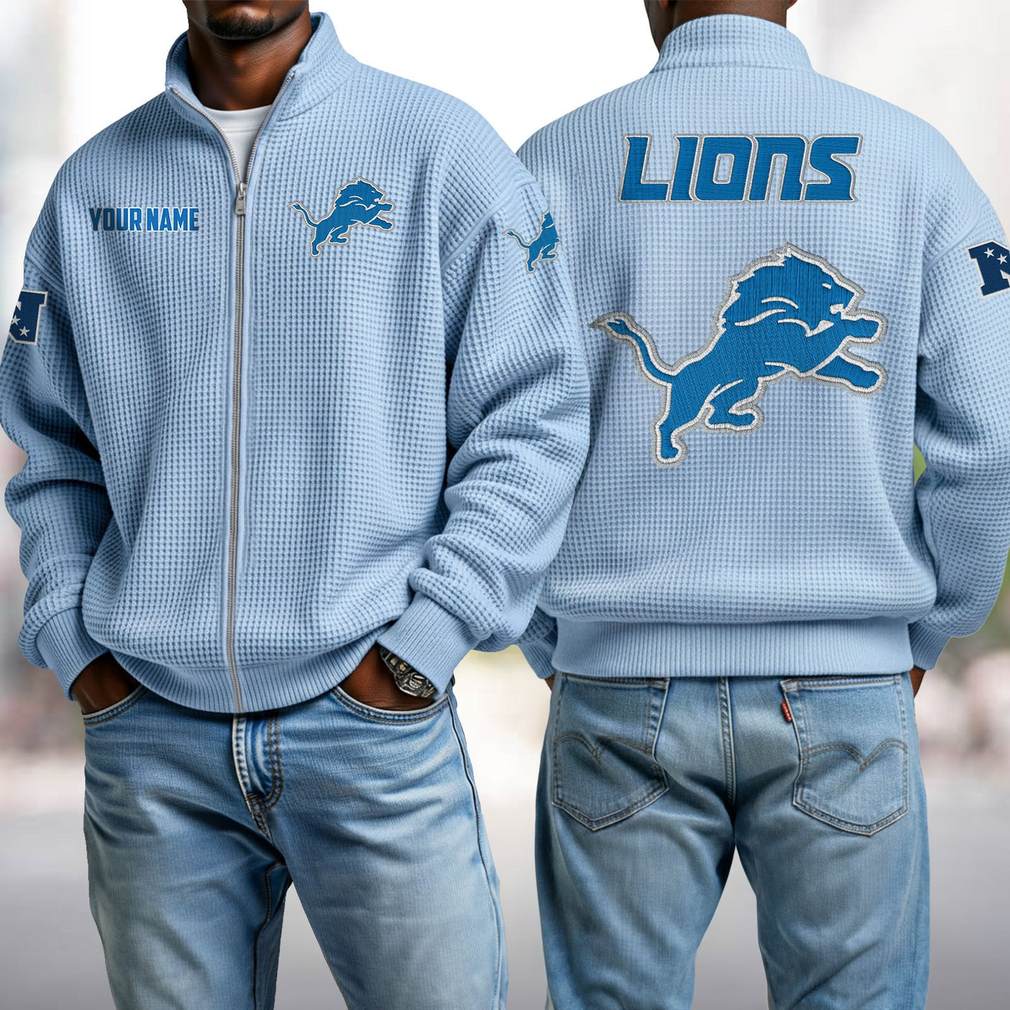 DET x NFL Waffle Zip-Up Sweatshirt DatND DVT