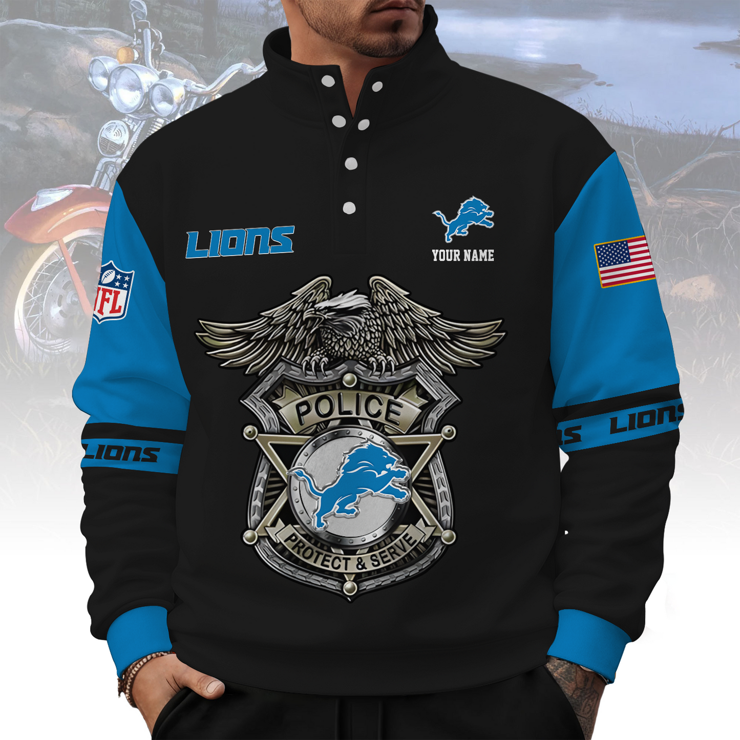DET x NFL Western Style Sweater With Buckles DatND ThuongNH