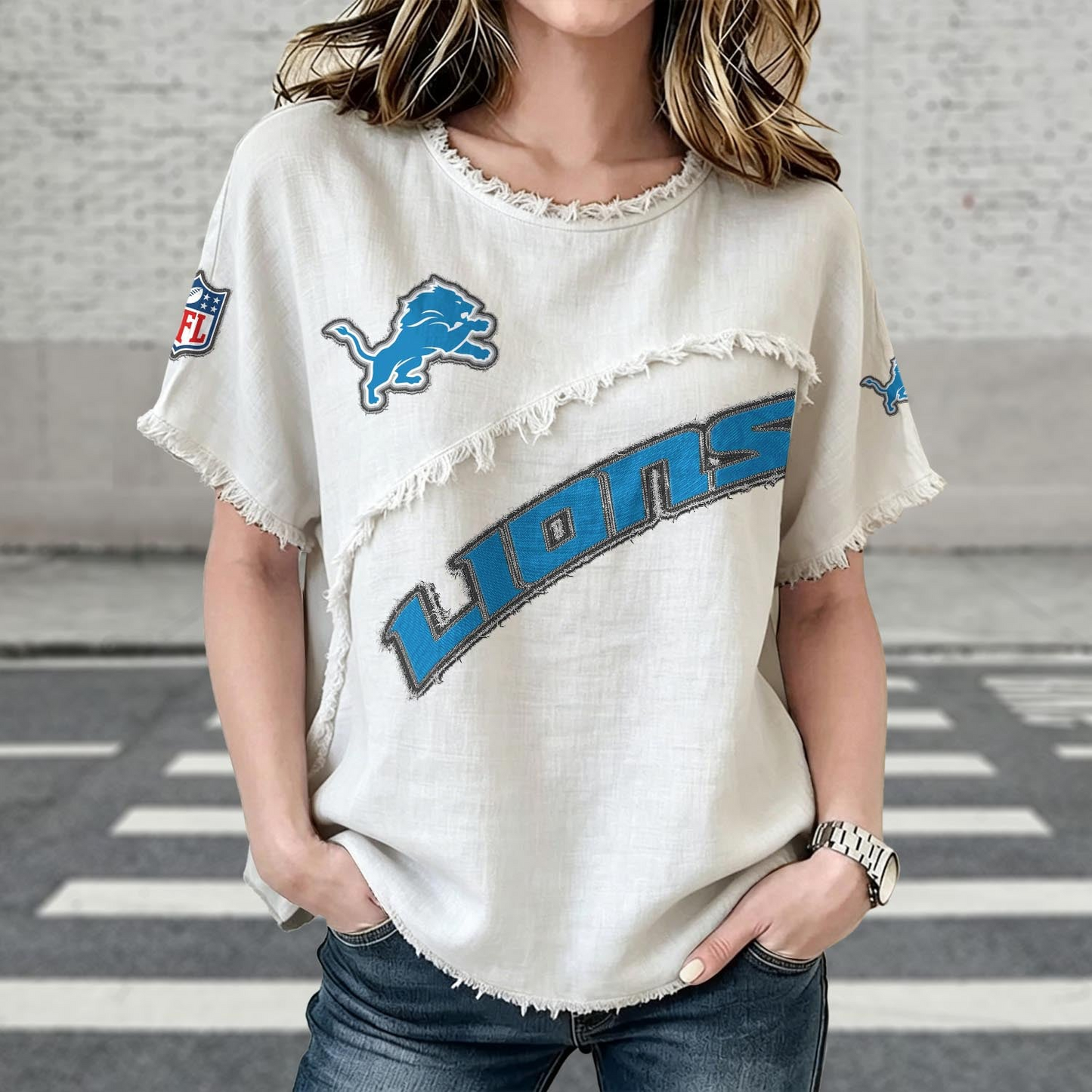 DET x NFL Womenƒ??s Vintage O-Neck 2905 DatND DVT