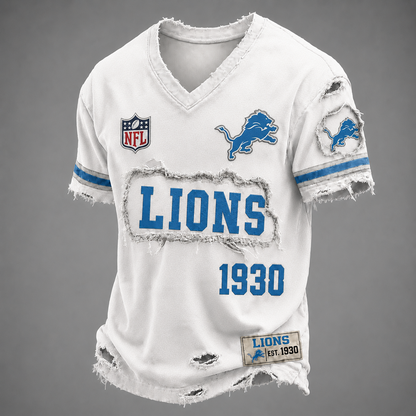 DET x NFL LUXURY V-Neck T-Shirt 3005 DatND DVT