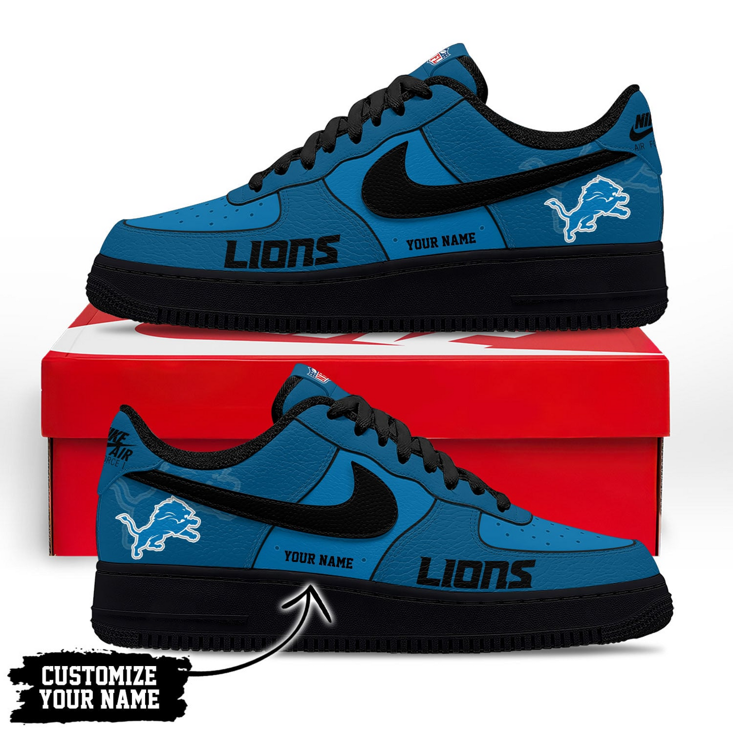 DL Premium NFL Custom AF1 Shoes DDT CTND