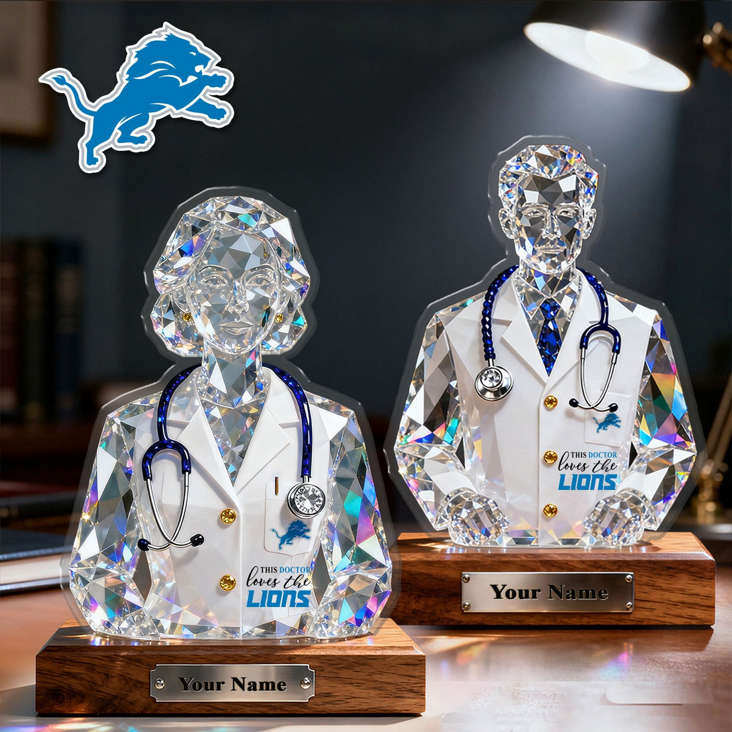 DL Premium NFL Doctor Crystal Style Desktop Ornament DDT 101125 HLPHUONG