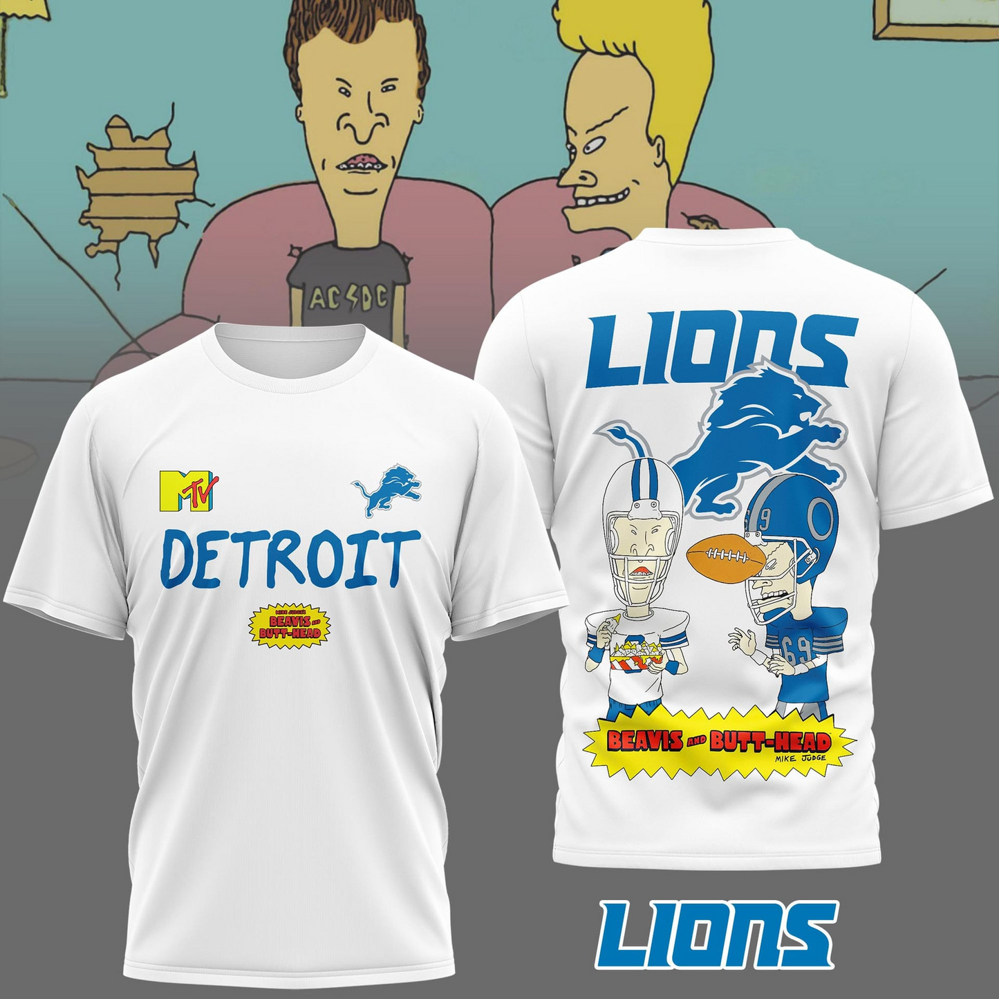 DL Premium NFL Funny Beavis and Butt-Head Shirt DDT NTL