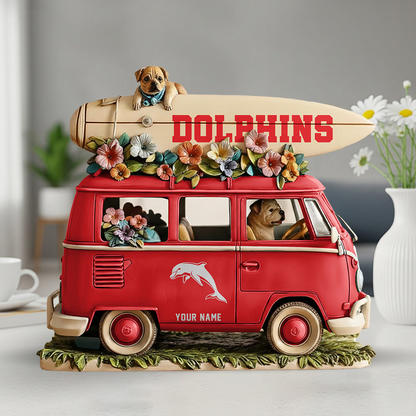 DOL x NRL Funny Dog Driving Summer Car Acrylic Block Plaque Custom Name Gifts DDT CTND