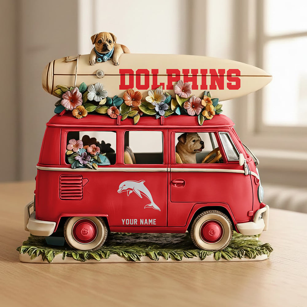 DOL x NRL Funny Dog Driving Summer Car Acrylic Block Plaque Custom Name Gifts DDT CTND