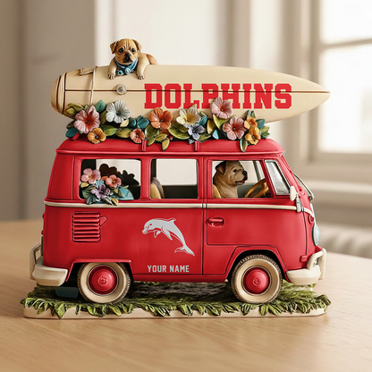 DOL x NRL Funny Dog Driving Summer Car Acrylic Block Plaque Custom Name Gifts DDT CTND