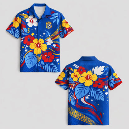 DR Congo World Cup 2026 Floral Hawaiian Shirt PVT02 DATND LBN 90526