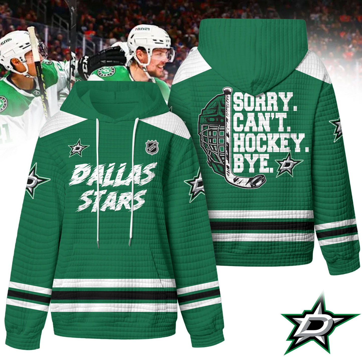DS Premium NHL Sorry Busy Hockey Waffle Hoodie DDT NTL