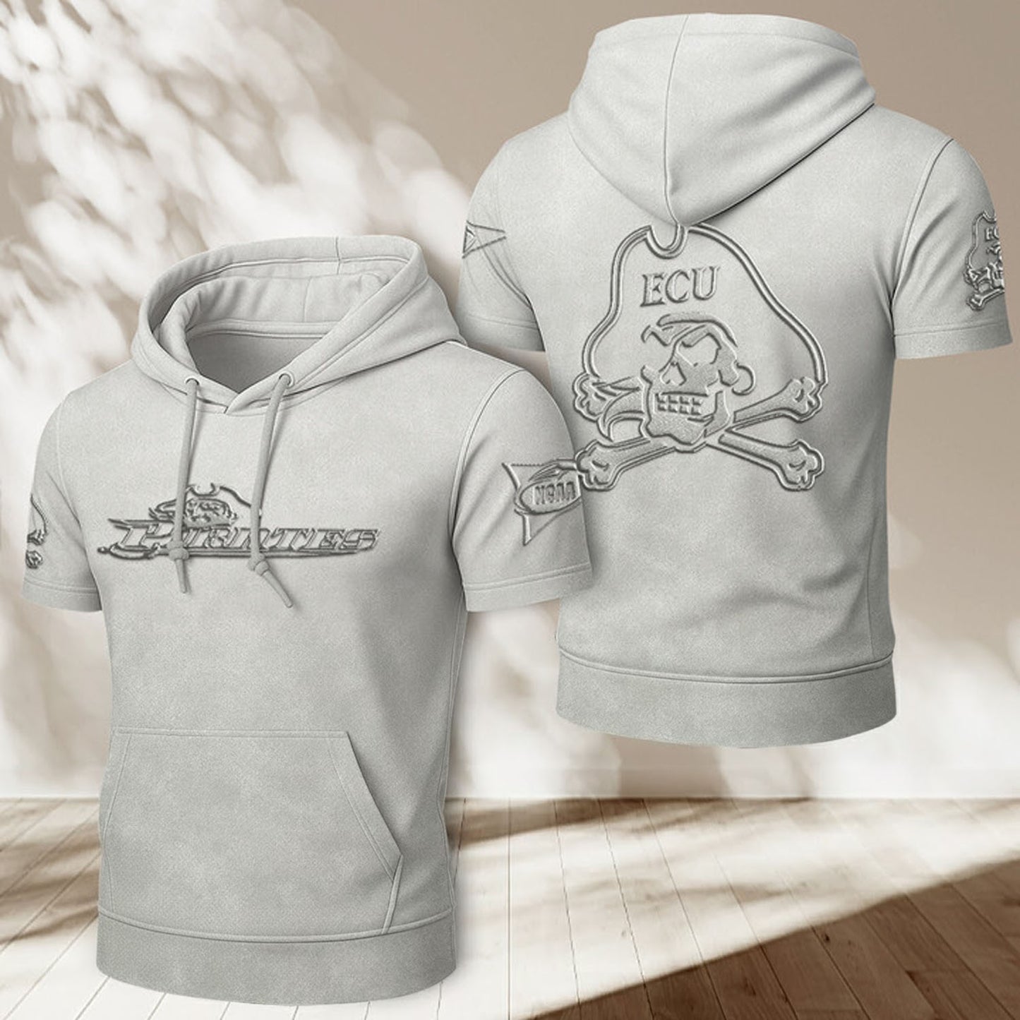 ECU x NCAA Half Sleeve Hoodie T-Shirt DatND ThuongNH