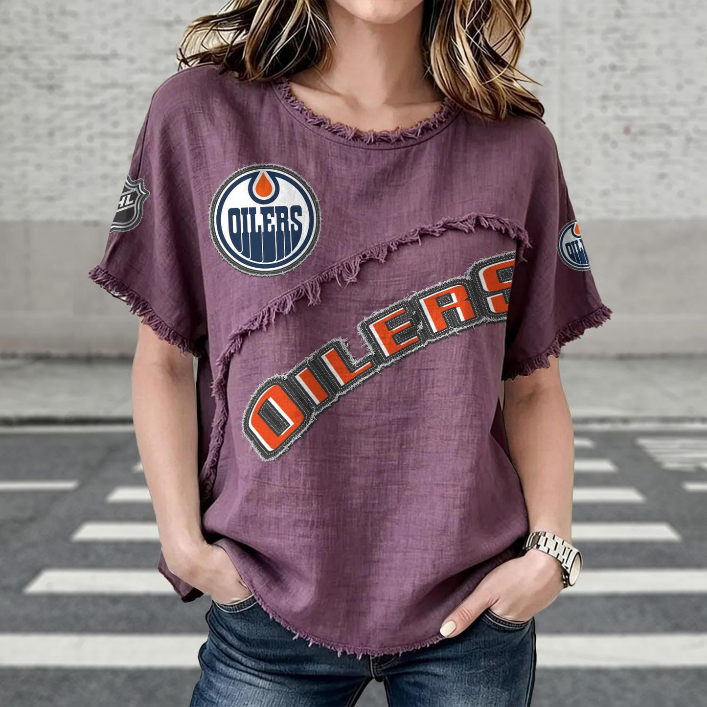 EDM x NHL Womenƒ??s Vintage O-Neck 2905 DatND DVT