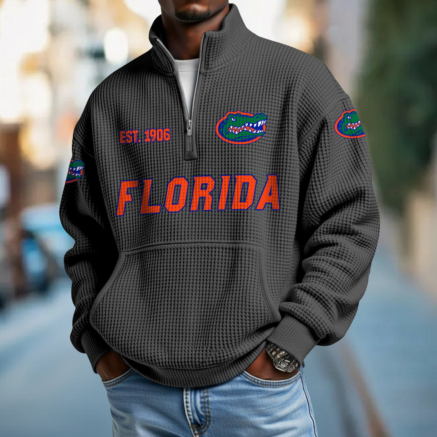 FLA x College Football - Waffle Stand Collar Half Zip Sweatshirt DatND DVT