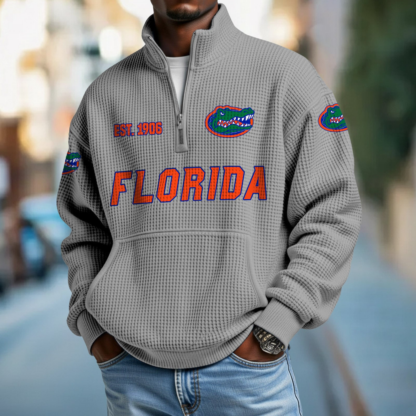 FLA x College Football - Waffle Stand Collar Half Zip Sweatshirt DatND DVT