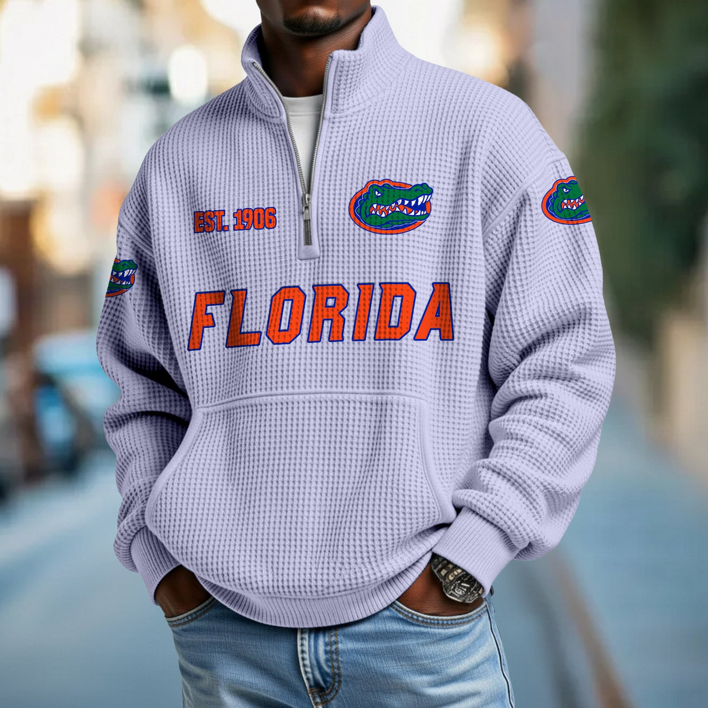 FLA x College Football - Waffle Stand Collar Half Zip Sweatshirt DatND DVT